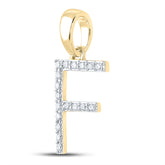 1/8CT-DIA CN LADIES INITIAL "F" PENDANT